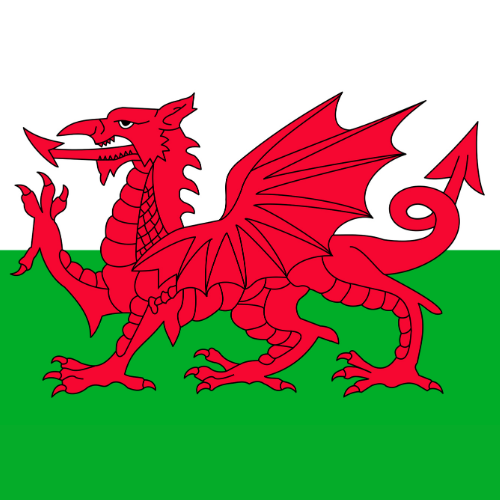 Y Ddraig Goch or The Red Dragon flag of Wales