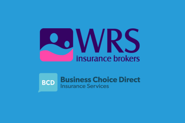 blue rectangle banner with purple and pink WRS logo and blue box BCD