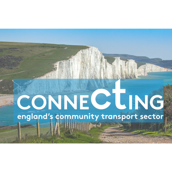 image of white cliffs of dover and connecting englands community transport sector logo