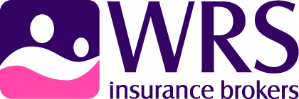 Purple, pink and white square logo with WRS in dark purple