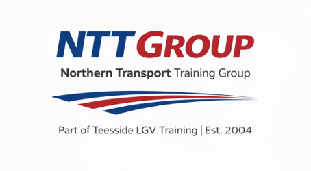 NTT Group Logo - Blue and Red Text with a Road Icon