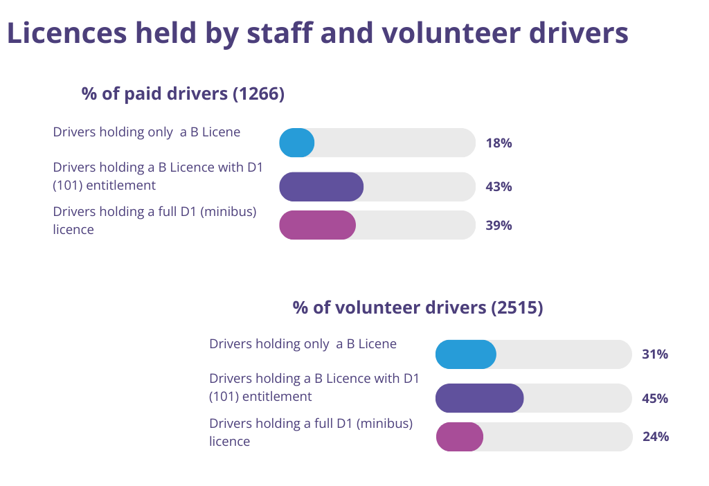 graph showing the types of driving licences held