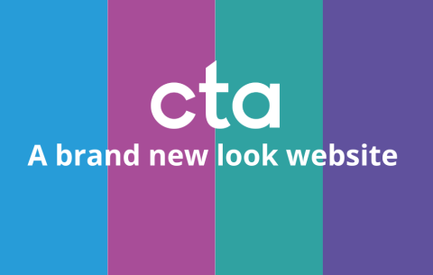 purple, blue, teal and magenta stripe rectangle with cta logo and white text 