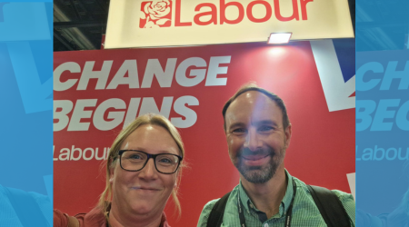 Caroline and Nick take a seflie at the Labour Conference 