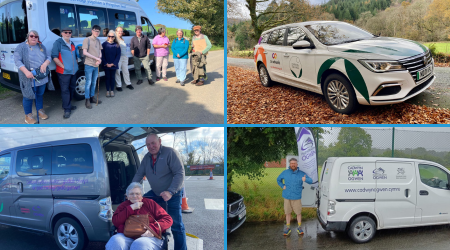 Photos of Partneriaeth Ogwen's vehicles and passengers