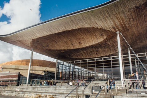 The Senedd building in Cardiff