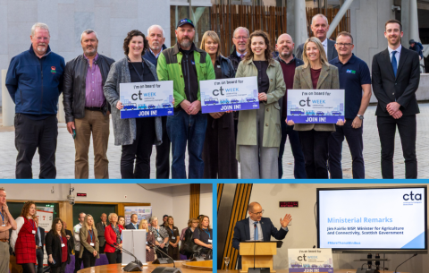 photos of our Scotland members holding up CTWeek signs