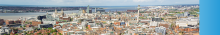 Aerial photo of Liverpool city centre and waterfront 