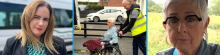 Noeleen, our director for Northern Ireland, stands infront a minibus