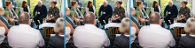  photo showing a group of seated people chatting